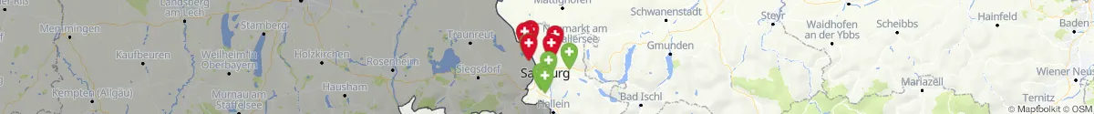 Map view for Pharmacies emergency services nearby Lamprechtshausen (Salzburg-Umgebung, Salzburg)